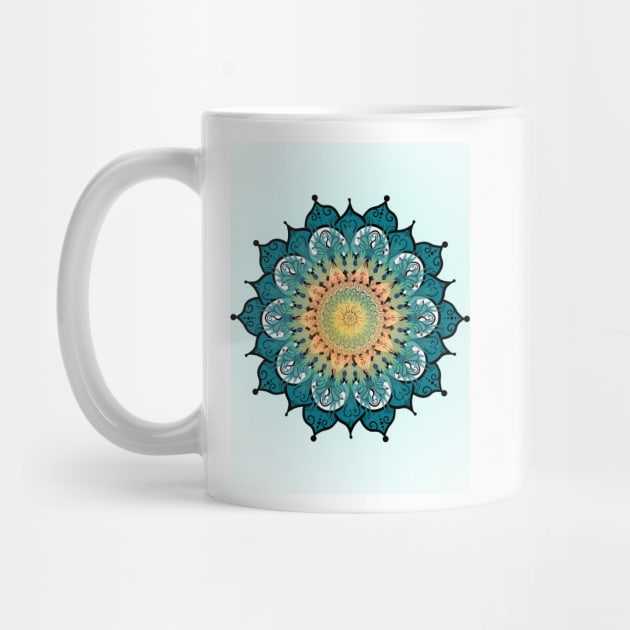 Green and Gold Mandala Graphic Hindi Art design by WonderfulHumans